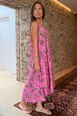Made in Italy Tiki Pure Cotton Midi Dress Flamingo /2 =